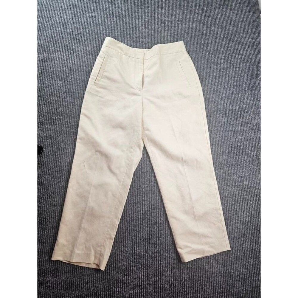 J. Peterman Wide Leg Crop Pant Womens Size 6 Neutral Ivory Quiet Luxury